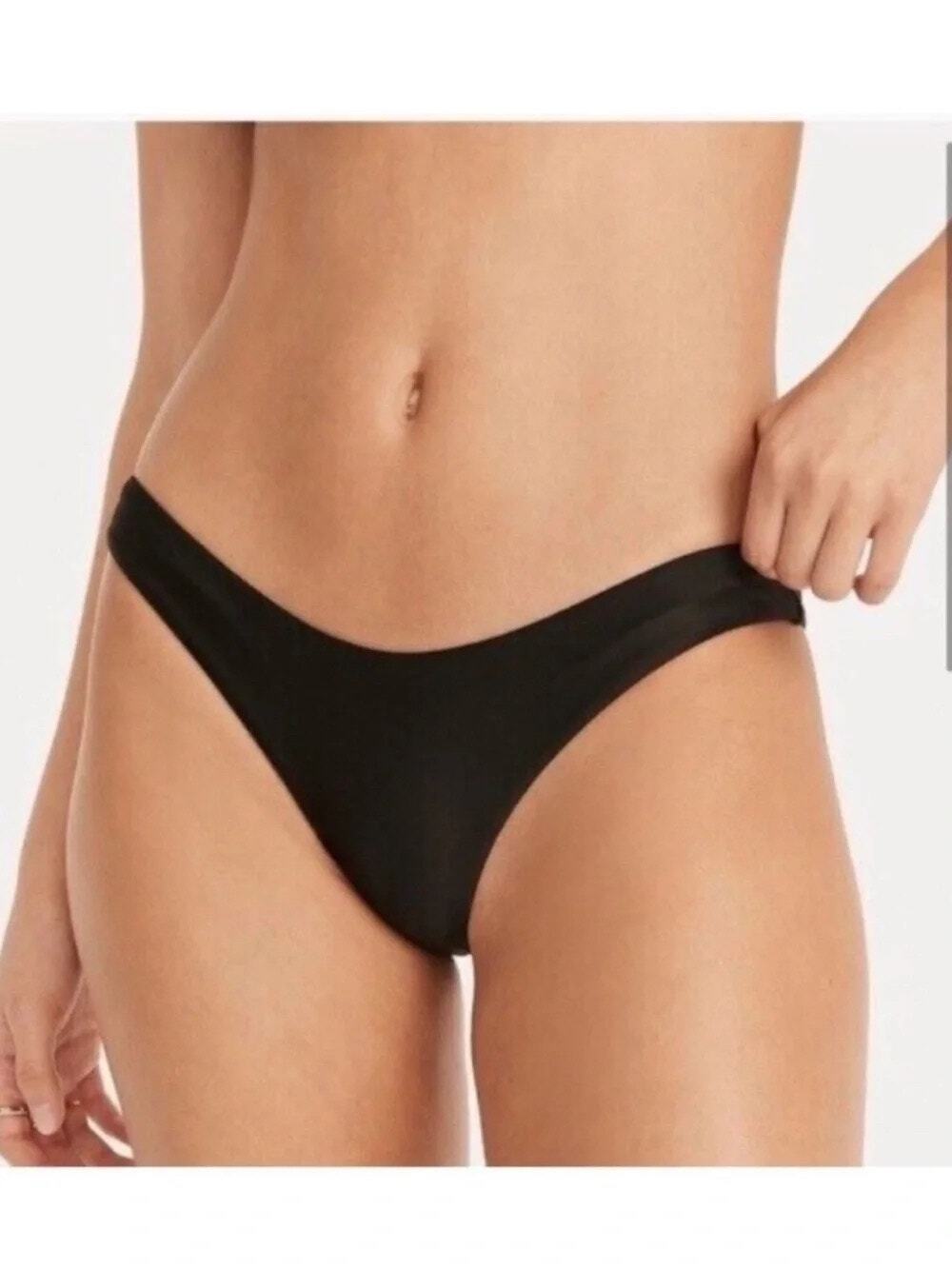 J. Crew Navy Blue Curved Waist Cheeky Bikini Bottom Size XXL
